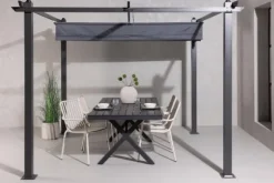 FURNLUX UDENDØRS PERGOLA LAZIO GRÅ & SORT 295 CM