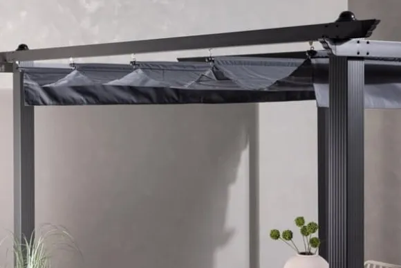 FURNLUX UDENDØRS PERGOLA LAZIO GRÅ & SORT 295 CM