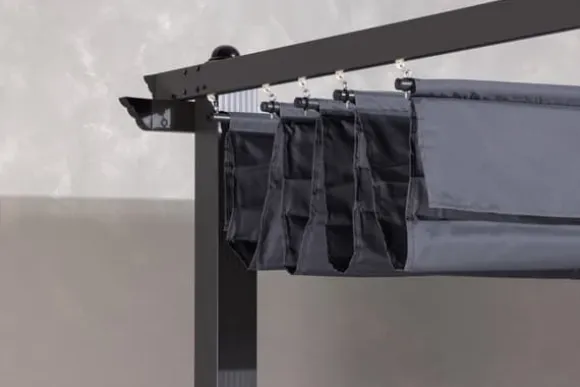 FURNLUX UDENDØRS PERGOLA LAZIO GRÅ & SORT 295 CM