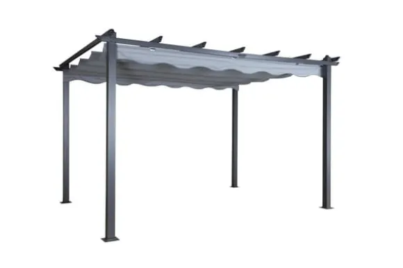 FURNLUX UDENDØRS PERGOLA LAZIO GRÅ & SORT 395CM