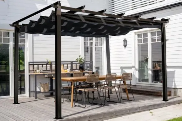 FURNLUX UDENDØRS PERGOLA LAZIO SORT 395CM