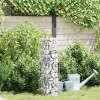 Gabion søjle i rustfrit stål - Moderne udendørs dekoration | Størrelse: 25x25x100 cm