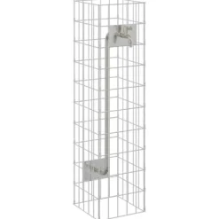 Gabion søjle i rustfrit stål - Moderne udendørs dekoration | Størrelse: 25x25x100 cm