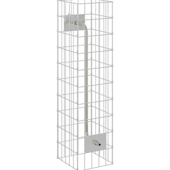 Gabion søjle i rustfrit stål - Moderne udendørs dekoration | Størrelse: 25x25x100 cm