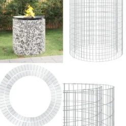 Gabion-bålkurv Ø 100 cm galvaniseret jern - Gabion-bålkurv - Gabion-bålkurve - Home & Living