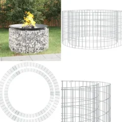 Gabion-bålkurv Ø 100 cm galvaniseret jern - Gabion-bålkurv - Gabion-bålkurve - Home & Living