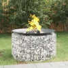 Gabion-bålkurv 100 cm - Galvaniseret jern til have og terrasse | Farve: Grå | Størrelse: Ø 100 cm
