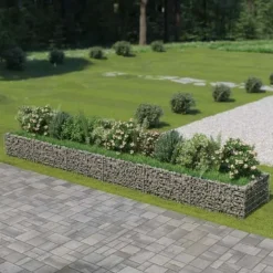 Gabion-højbed i galvaniseret stål | Størrelse: 540x90x50 cm | Robust og holdbar haveindretning