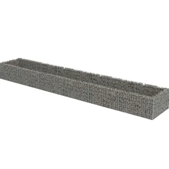 Gabion-højbed i galvaniseret stål | Størrelse: 540x90x50 cm | Robust og holdbar haveindretning
