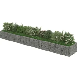 Gabion-højbed i galvaniseret stål | Størrelse: 540x90x50 cm | Robust og holdbar haveindretning