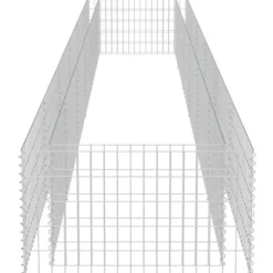 Gabion-højbed i galvaniseret stål | Størrelse: 540x90x50 cm | Robust og holdbar haveindretning