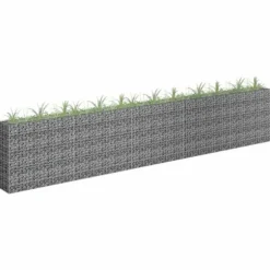 Gabion-højbed i galvaniseret stål - Stabil plantekasse | Størrelse: 450x30x90 cm