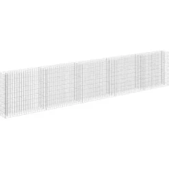 Gabion-højbed i galvaniseret stål - Stabil plantekasse | Størrelse: 450x30x90 cm