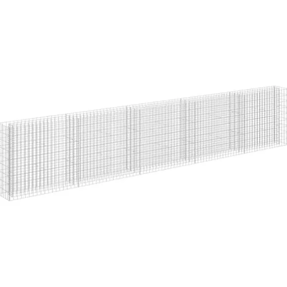 Gabion-højbed i galvaniseret stål - Stabil plantekasse | Størrelse: 450x30x90 cm
