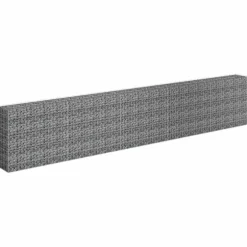 Gabion-højbed i galvaniseret stål - Stabil plantekasse | Størrelse: 450x30x90 cm