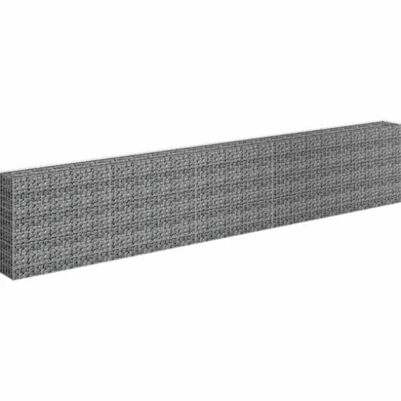 Gabion-højbed i galvaniseret stål - Stabil plantekasse | Størrelse: 450x30x90 cm