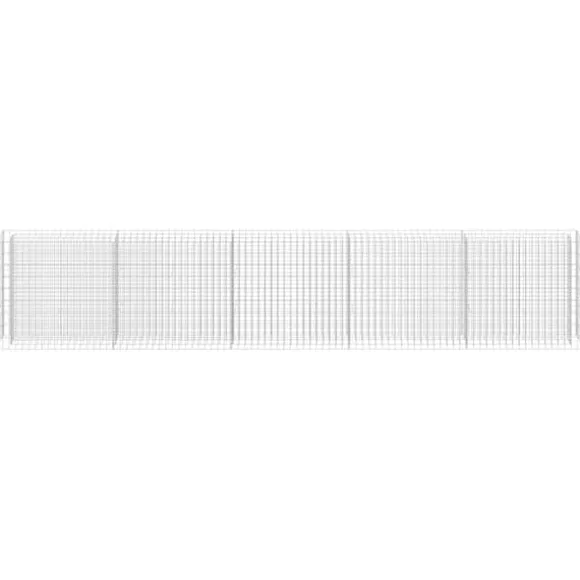 Gabion-højbed i galvaniseret stål - Stabil plantekasse | Størrelse: 450x30x90 cm