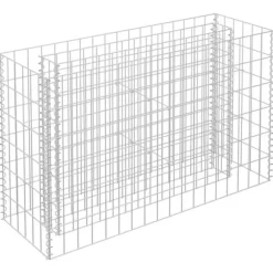 Gabion-højbed i galvaniseret stål - Plantekasse | Størrelse: 90x30x60 cm
