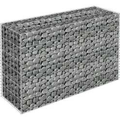 Gabion-højbed i galvaniseret stål - Plantekasse | Størrelse: 90x30x60 cm