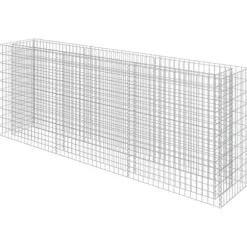Gabion-højbed i galvaniseret stål - Robuste plantekasser | Størrelse: 270x50x100 cm