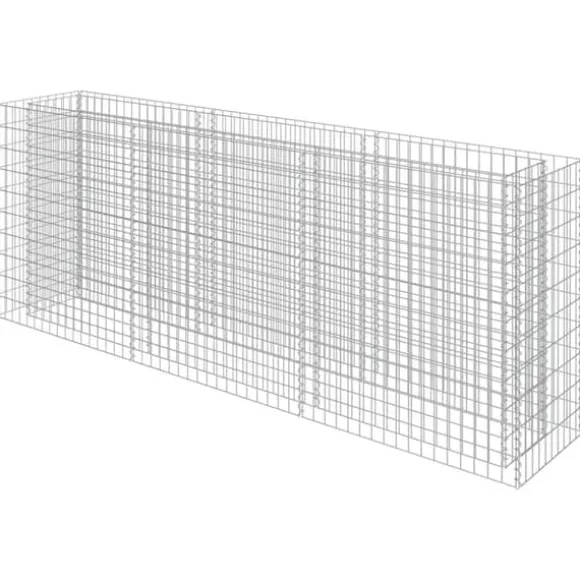 Gabion-højbed i galvaniseret stål - Robuste plantekasser | Størrelse: 270x50x100 cm