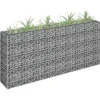 Gabion-højbed i galvaniseret stål - Holdbar plantekasse | Størrelse: 180x30x90 cm | Farve: Sølv