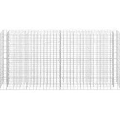 Gabion-højbed i galvaniseret stål - Holdbar plantekasse | Størrelse: 180x30x90 cm | Farve: Sølv