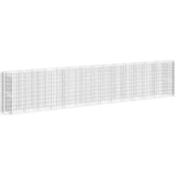 Gabion-højbed i galvaniseret jern - Stabil plantekurv | Størrelse: 540x50x100 cm