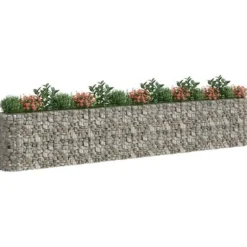 Gabion-højbed i galvaniseret jern - Stabil plantekurv | Størrelse: 540x50x100 cm