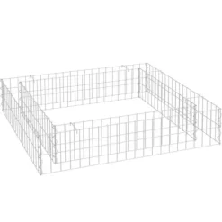 Gabion-højbed i galvaniseret stål - Stabil plantekasse | Størrelse: 100x100x20 cm