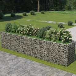 Gabion-højbed i galvaniseret stål - Stabilt og holdbart | Størrelse: 450x90x100 cm