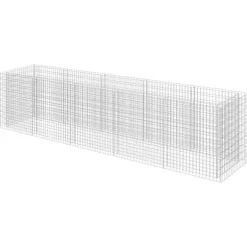 Gabion-højbed i galvaniseret stål - Stabilt og holdbart | Størrelse: 450x90x100 cm