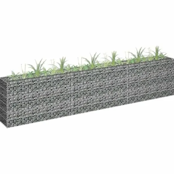 Gabion-højbed i galvaniseret stål - Stabil plantekasse | Størrelse: 270x30x60 cm