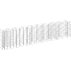 Gabion-højbed i galvaniseret stål - Stabil plantekasse | Størrelse: 270x30x60 cm