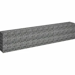 Gabion-højbed i galvaniseret stål - Stabil plantekasse | Størrelse: 270x30x60 cm