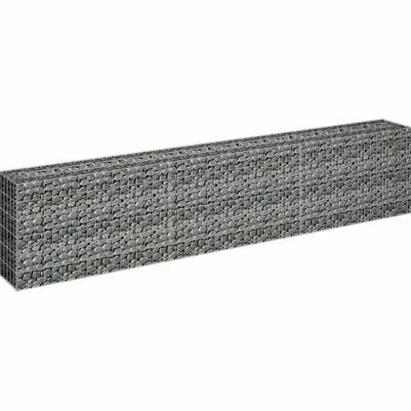 Gabion-højbed i galvaniseret stål - Stabil plantekasse | Størrelse: 270x30x60 cm