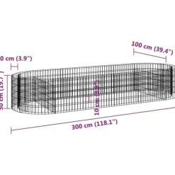 Gabion-højbed 300x100x50 cm galvaniseret jern - Gabion-havebed - Gabion-havebede - Home & Living