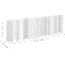 Gabion-højbed 270x30x90 cm galvaniseret stål - Gabion-højbed - Gabion-højbede - Home & Living