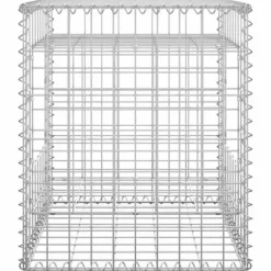 Gabionkurv 50x50x60 cm - Stabil jerngabion til haveprojekter | Farve: Sølvgrå | Størrelse: 50x50x60 cm