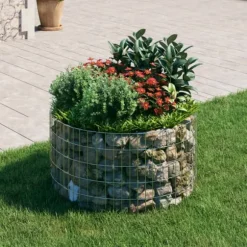 Gabionsøjle Ø100x50 cm galvaniseret stål rund - Gabionsøjle - Gabionsøjler - Home & Living