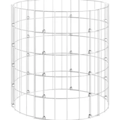 Galvaniseret kompostbeholder Ø50x50 cm - Rustbestandig & Vejrbestandig | Farve: Stål/grå | Størrelse: 50x50 cm