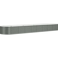 Galvaniseret plantekasse i stål - Holdbar højbed | Størrelse: 368x80x36 cm | Farve: Grå