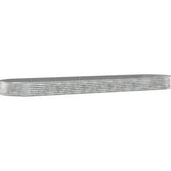 Galvaniseret plantekasse 523x140x36 cm - Højbed i sølvfarvet stål | Størrelse: 523x140x36 cm