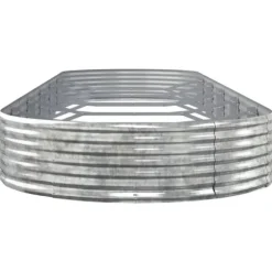 Galvaniseret plantekasse 523x140x36 cm - Højbed i sølvfarvet stål | Størrelse: 523x140x36 cm