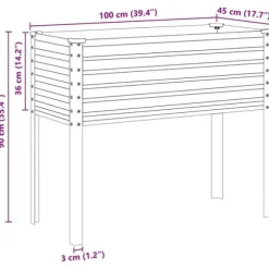 Galvaniseret plantekasse til haven - Vejrbestandig stål | Størrelse: 100x45x90 cm