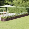 Galvaniseret plantekasse i stål - Højbed | Størrelse: 620x80x36 cm | Farve: Brun