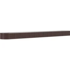 Galvaniseret plantekasse i stål - Højbed | Størrelse: 620x80x36 cm | Farve: Brun