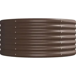 Galvaniseret plantekasse i stål - Højbed | Størrelse: 620x80x36 cm | Farve: Brun