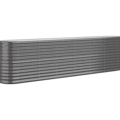 Galvaniseret plantekasse 260x40x68 cm - Højbed til have og terrasse | Farve: Antracitgrå
