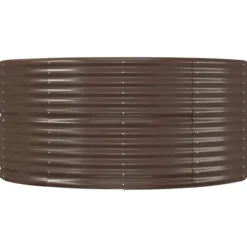 Galvaniseret plantekasse i stål - Højbed til have og balkon | Størrelse: 367x140x68 cm | Farve: Brun